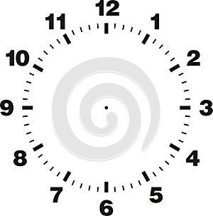 Template of clock dial