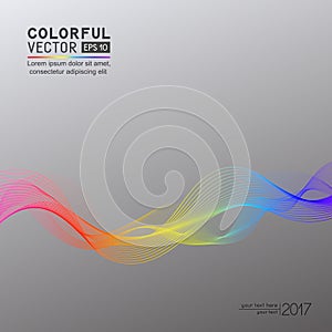 Template with Colored Gradient Wave Line for your Text, Information, Publishing.