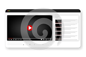 Template colorful multimedia frame. Mockup live stream window, player. Online broadcasting. Social media concept. Vector