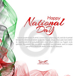 UAE flag Template with colors of the national flag of United Arab Emirates UAE with the text of Happy National Day photo