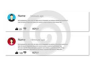 Template of comments. Vector illustration