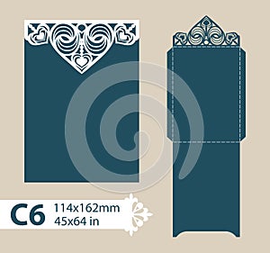 Template congratulatory envelope with carved openwork pattern