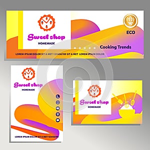 Template cookie shop logo, poster, banner, flyer. Concept image