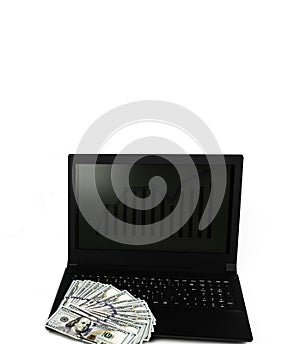 Template Copy Space with Notebook and Widespread of Money