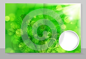 Template cover of a copybook with an individual design: plants