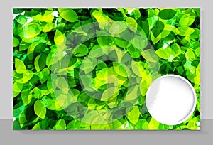 Template cover of a copybook with an trendy design: Leaves pattern