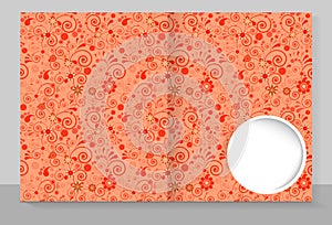 Template cover of a copybook with an trendy design: orange floral