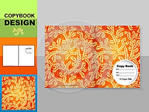 Template cover of a copybook with a trendy design: plant pattern