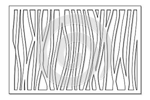 Template for cutting. Abstract line, geometric pattern. Laser cut. Set ratio 2:3. Vector illustration