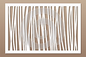 Template for cutting. Abstract line, geometric pattern. Laser cut. Set ratio 2:3. Vector illustration