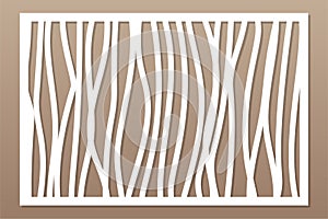 Template for cutting. Abstract line, geometric pattern. Laser cut. Set ratio 2:3. Vector illustration