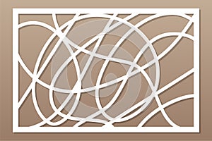 Template for cutting. Abstract line, geometric pattern. Laser cut. Set ratio 2:3. Vector illustration