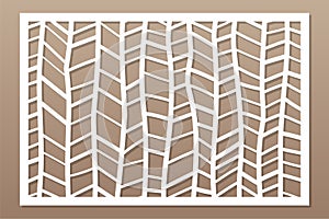 Template for cutting. Abstract line, geometric pattern. Laser cut. Set ratio 2:3. Vector illustration