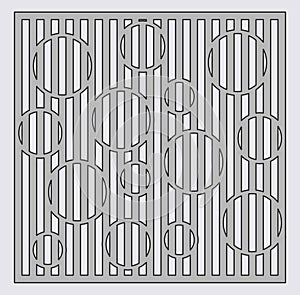 Template for cutting. Circle line pattern. Laser cut. Ratio 1:1. Vector illustration.