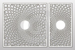 Template for cutting. Mandala, Arabesque pattern. Laser cut. Set