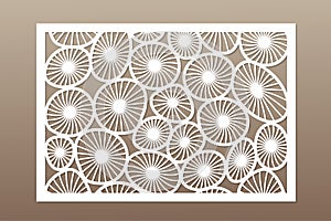 Template for cutting. Round art pattern. Laser cut. Set ratio 2:3. Vector illustration