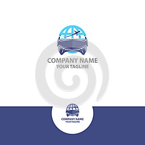 Template desain logo vektor. pesawat dan bantal. Simbol konsep kreatif untuk hotel, Hostel, perjalanan, sewa perumahan, real photo