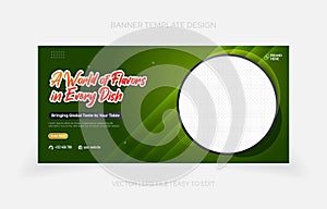 Template design banner restaurant food promo for web and social media purpose photo