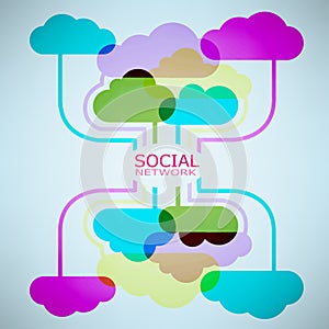 Template design Cloud idea with social network