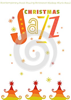 Template Design Poster Christmas Jazz vector
