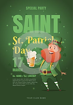 Template design poster for St. Patrick's party.