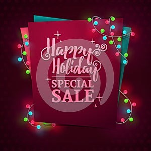 Template design web banner for the New Year`s sale.