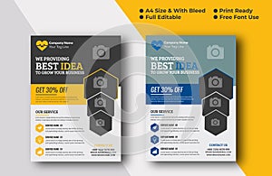 Colorful Business Flyer Layout with Triangle Elements photo