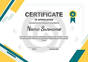 template document certificate achievement background vector design creative