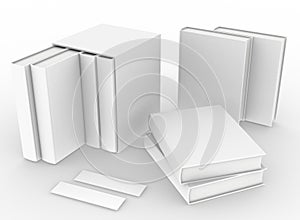 Template empty hardcover book mockup set white background