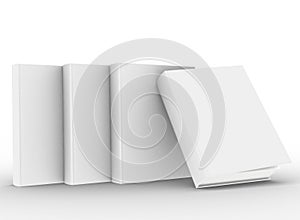 Template empty hardcover book mockup set white background