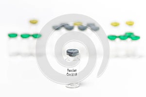 Template of empty medical vials for Coronavirus Vaccine, Covid 19 isolated on white background.