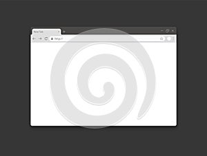 Template empty web browser page. Simple blank mockup website window. Search bar address. Vector
