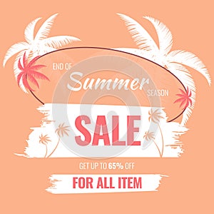 Template of End Summer Season Sale Banner with Get Up Discount for All Item