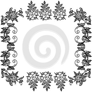 Template of flower frame with design for card, wallpaper unique. Vector