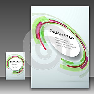 Template folder with round design element