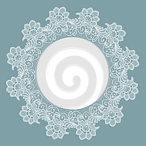 Template frame  design for card. Lace floral frame