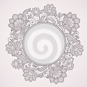 Template frame design for card. Lace frame