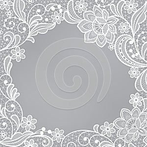 Template frame  design for card. Vintage Lace Doily