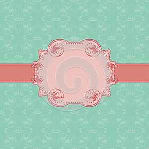 Template frame design for greeting card .