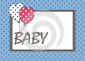 Template frame design greeting card baby shower