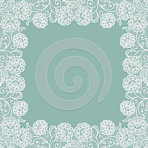 Template frame design for invitation card. Vector lace flowers