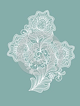 Template frame design for invitation card. Vector lace flowers