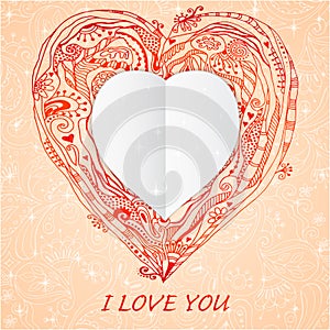 Template frame design for love card