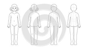 Template of girl figure for fashion sketches