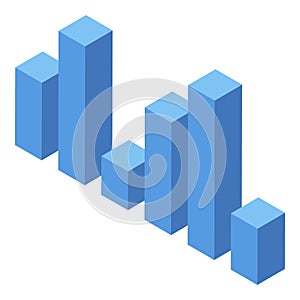 Template graph chart icon, isometric style