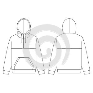 Template half zip hoodie vector illustration flat design