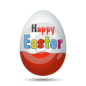 Template Happy Easter Egg. Egg with Happy Easter text. Vector illustration