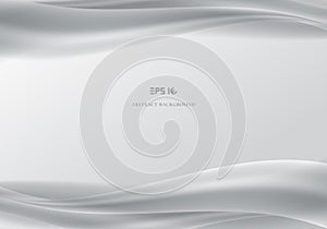 Template header and footers abstract white waves smooth gray background.