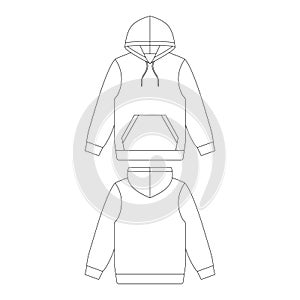 Template hoodie vector illustration flat sketch design