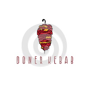 Template icon logo for doner kebab -vector illustration